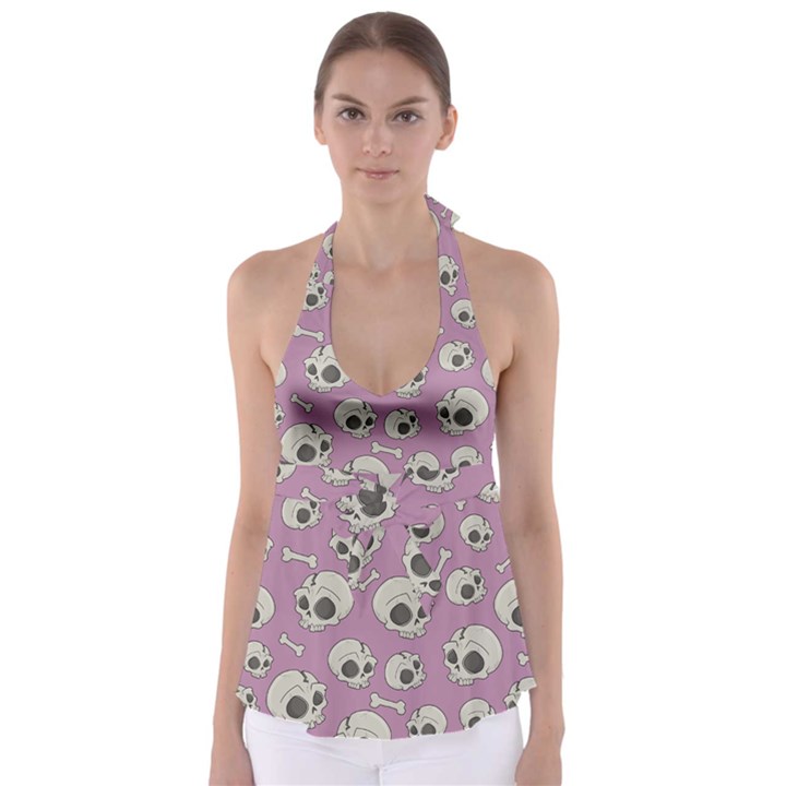 Halloween skull pattern Babydoll Tankini Top