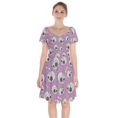 Halloween Skull Pattern Short Sleeve Bardot Dress by Valentinaart