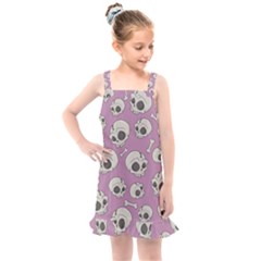 Halloween Skull Pattern Kids  Overall Dress