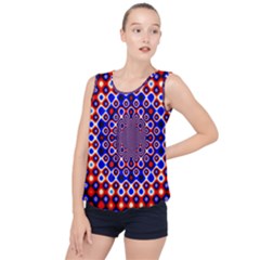 Digital Art Background Red Blue Bubble Hem Chiffon Tank Top