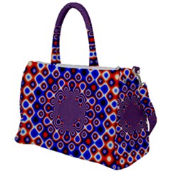 Digital Art Background Red Blue Duffel Travel Bag by Sapixe