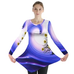 Composing Nature Background Graphic Long Sleeve Tunic  by Sapixe