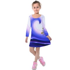 Composing Nature Background Graphic Kids  Long Sleeve Velvet Dress by Sapixe