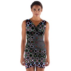 Digital Art Background Design Wrap Front Bodycon Dress