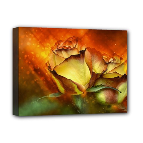 Rose Flower Petal Floral Love Deluxe Canvas 16  X 12  (stretched)  by Sapixe