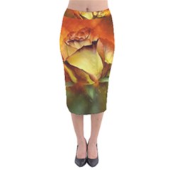 Rose Flower Petal Floral Love Velvet Midi Pencil Skirt by Sapixe