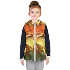 Rose Flower Petal Floral Love Kid s Hooded Puffer Vest by Sapixe