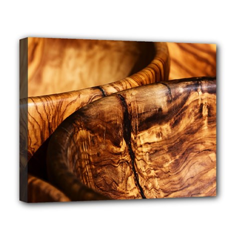 Olive Wood Wood Grain Structure Deluxe Canvas 20  X 16  (stretched)