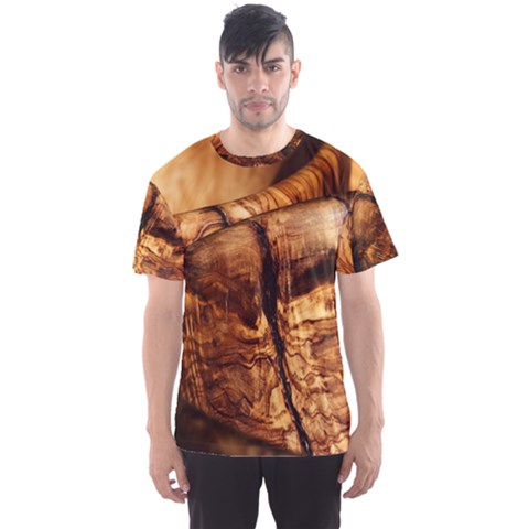 Olive Wood Wood Grain Structure Men s Sports Mesh Tee by Sapixe