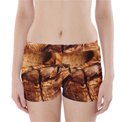 Olive Wood Wood Grain Structure Boyleg Bikini Wrap Bottoms by Sapixe