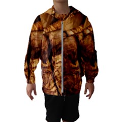 Olive Wood Wood Grain Structure Hooded Windbreaker (kids) by Sapixe