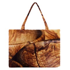 Olive Wood Wood Grain Structure Zipper Medium Tote Bag by Sapixe