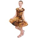 Olive Wood Wood Grain Structure Kids  Short Sleeve Dress View1