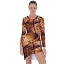 Olive Wood Wood Grain Structure Asymmetric Cut-Out Shift Dress View1