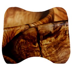 Olive Wood Wood Grain Structure Velour Head Support Cushion by Sapixe