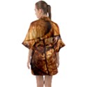 Olive Wood Wood Grain Structure Quarter Sleeve Kimono Robe View2