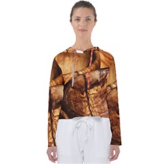 Olive Wood Wood Grain Structure Women s Slouchy Sweat by Sapixe