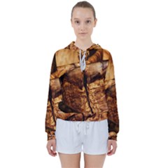 Olive Wood Wood Grain Structure Women s Tie Up Sweat by Sapixe