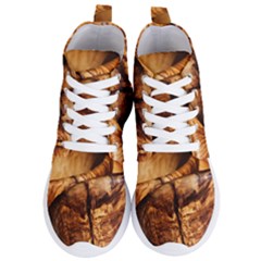 Olive Wood Wood Grain Structure Women s Lightweight High Top Sneakers by Sapixe