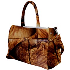 Olive Wood Wood Grain Structure Duffel Travel Bag