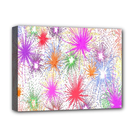 Star Dab Farbkleckse Leaf Flower Deluxe Canvas 16  X 12  (stretched)  by Sapixe