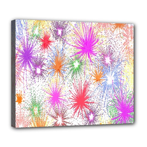 Star Dab Farbkleckse Leaf Flower Deluxe Canvas 24  X 20  (stretched) by Sapixe