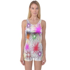 Star Dab Farbkleckse Leaf Flower One Piece Boyleg Swimsuit by Sapixe