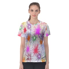 Star Dab Farbkleckse Leaf Flower Women s Sport Mesh Tee