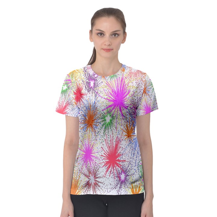 Star Dab Farbkleckse Leaf Flower Women s Sport Mesh Tee