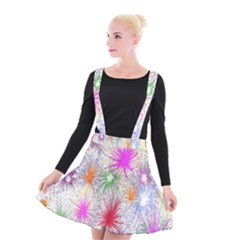 Star Dab Farbkleckse Leaf Flower Suspender Skater Skirt by Sapixe