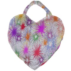 Star Dab Farbkleckse Leaf Flower Giant Heart Shaped Tote by Sapixe