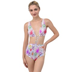 Star Dab Farbkleckse Leaf Flower Tied Up Two Piece Swimsuit by Sapixe