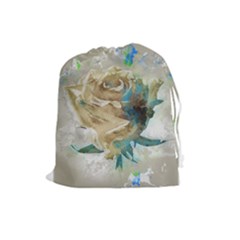 Rose Flower Petal Love Romance Drawstring Pouch (large) by Sapixe