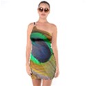 Bird Feather Background Nature One Soulder Bodycon Dress View1