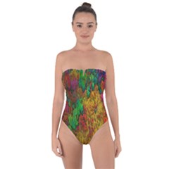 Background Color Template Abstract Tie Back One Piece Swimsuit by Sapixe