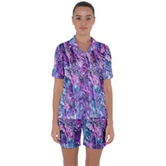 Background Peel Art Abstract Satin Short Sleeve Pyjamas Set by Sapixe