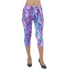 Background Peel Art Abstract Lightweight Velour Capri Leggings  by Sapixe