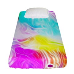 Background Drips Fluid Colorful Fitted Sheet (single Size)