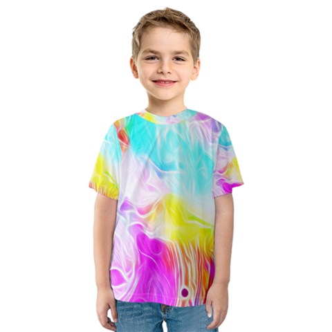 Background Drips Fluid Colorful Kids  Sport Mesh Tee by Sapixe