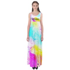 Background Drips Fluid Colorful Empire Waist Maxi Dress by Sapixe