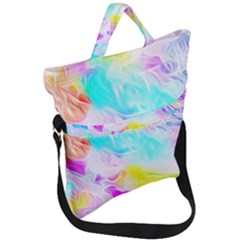 Background Drips Fluid Colorful Fold Over Handle Tote Bag