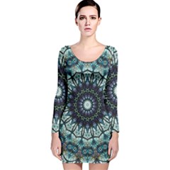 Pattern Abstract Background Art Long Sleeve Velvet Bodycon Dress by Sapixe