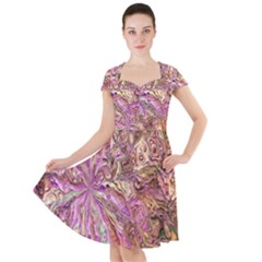 Background Swirl Art Abstract Cap Sleeve Midi Dress