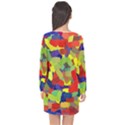 Abstract Art Structure Long Sleeve Chiffon Shift Dress  View2