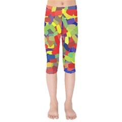 Abstract Art Structure Kids  Capri Leggings  by Sapixe