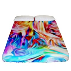 Background Drips Fluid Colorful Fitted Sheet (queen Size) by Sapixe