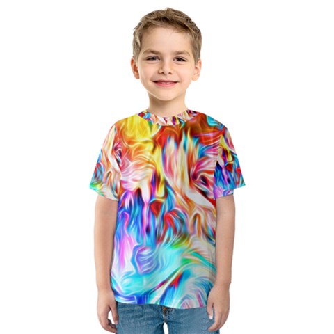 Background Drips Fluid Colorful Kids  Sport Mesh Tee by Sapixe