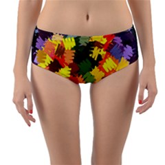 Mural Murals Graffiti Texture Reversible Mid-waist Bikini Bottoms by Sapixe