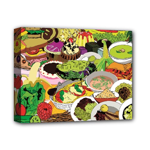 Eat Food Background Art Color Deluxe Canvas 14  X 11  (stretched) by Sapixe