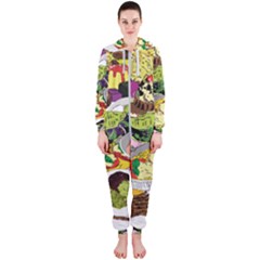 Eat Food Background Art Color Hooded Jumpsuit (ladies)  by Sapixe